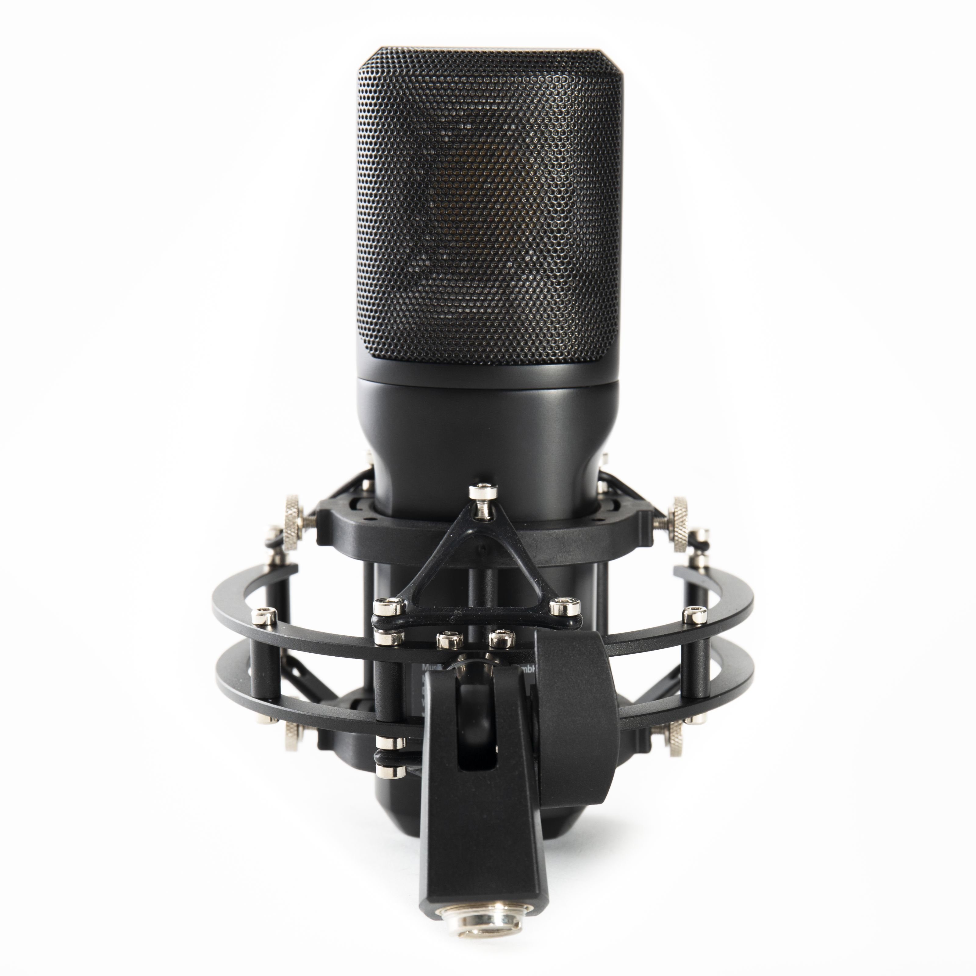 FAME Mikrofon (Audio Studio CM-7 Großmembran Kondensatormikrofon Schwarz Nierencharakteristik 20-20.000Hz Frequenzbereich 136dB SPL 15.85mV/Pa Empfindlichkeit XLR 3 Pol 48V inklusive Spinne ideal für Vocal/Gesang), Großmembran Kondensatormikrofon, Nierencharakteristik, Vocal Mikrofon