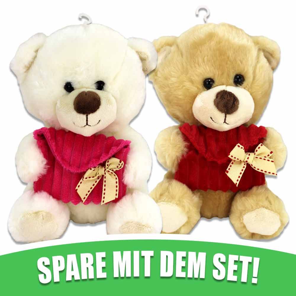 Kuscheltier Teddy mit Briefumschlag und Schleife - ca. 20 cm