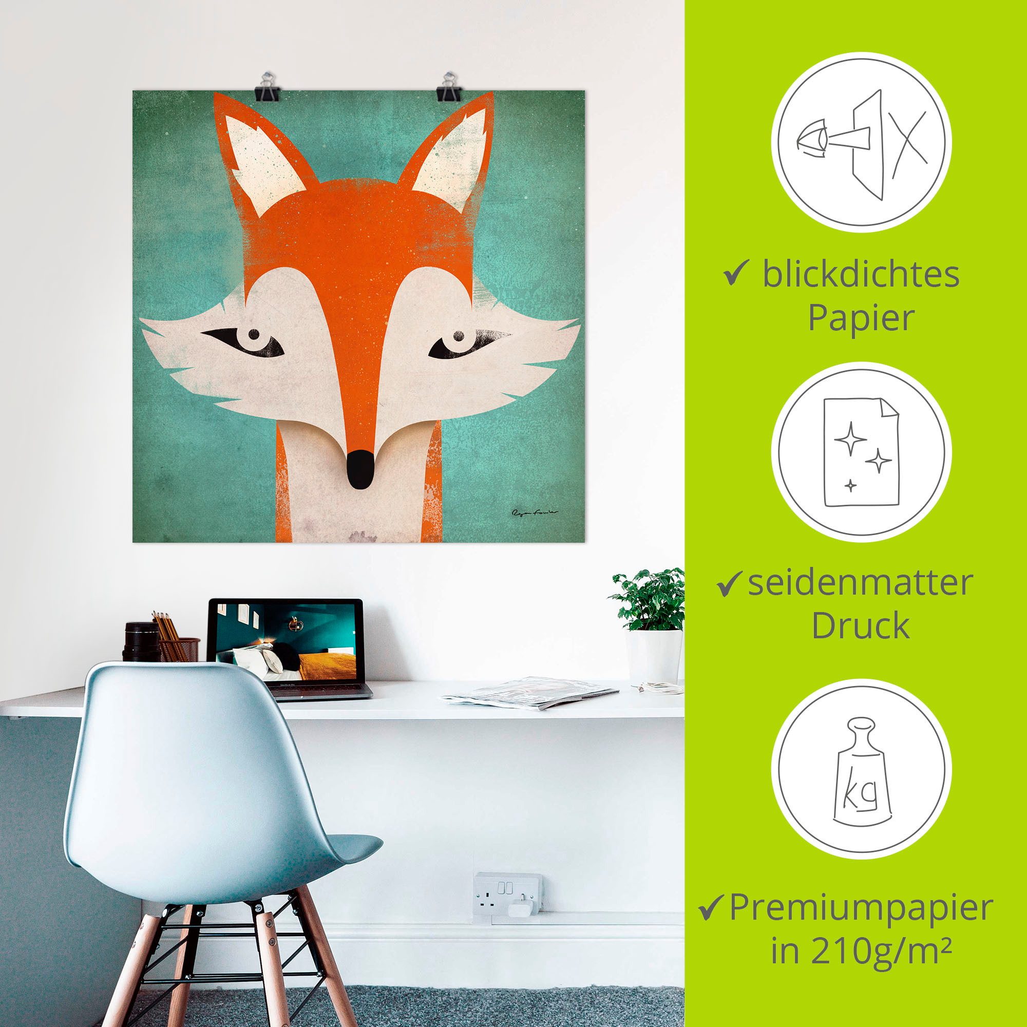 Artland Poster Fuchs, Tiere (1 St), ohne Rahmen