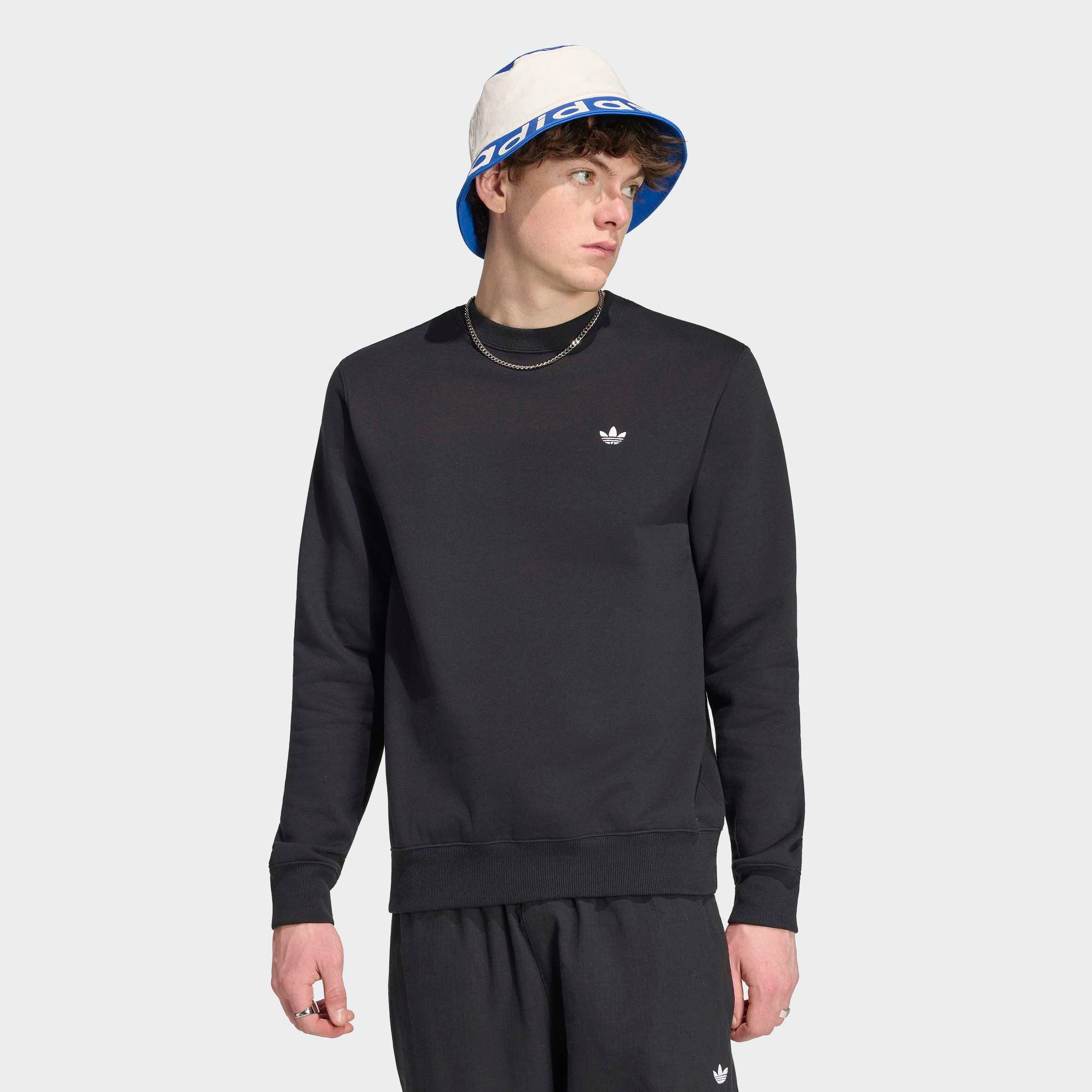 adidas Originals Sweatshirt TREFOIL ESSENTIALS CREW mit Rundhalsausschnitt, ohne Verschluss, aus Baumwolle und Polyester