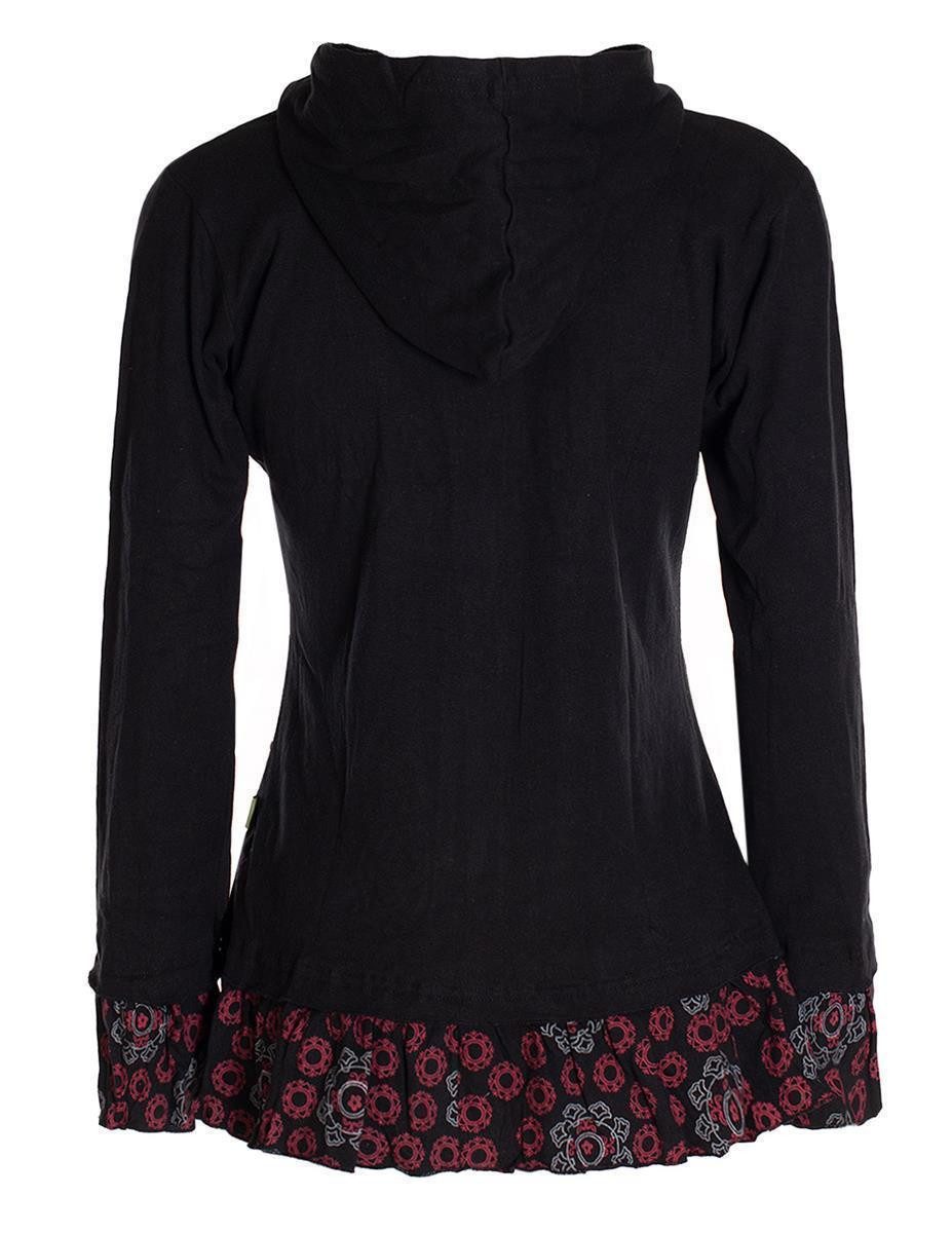 Vishes Kapuzensweatjacke Damen Sommerjacke Blumen-Strickjacke Elfenjacke günstig online kaufen