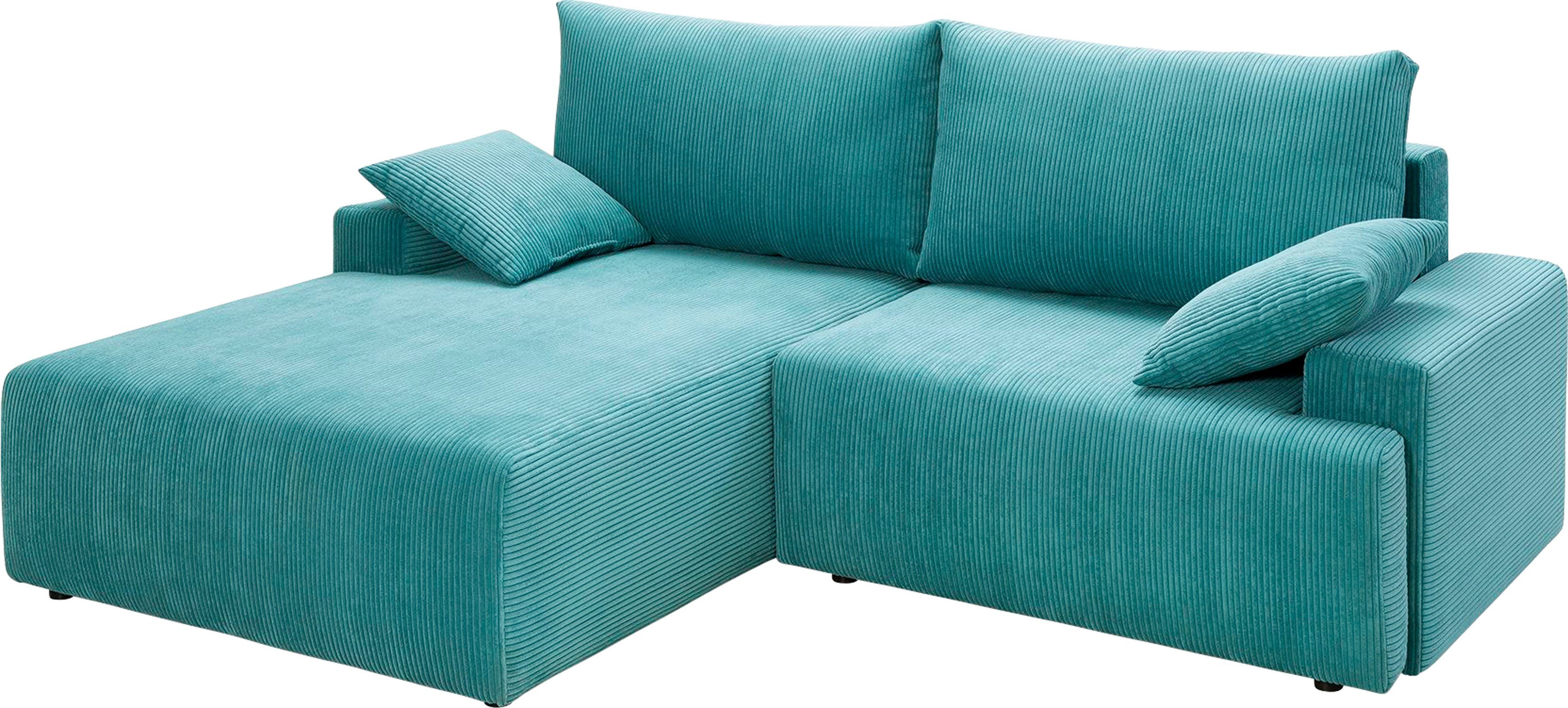 Bettkasten in Ecksofa fashion exxpo Orinoko, verschiedenen Bettfunktion sky - inklusive und Cord-Farben sofa