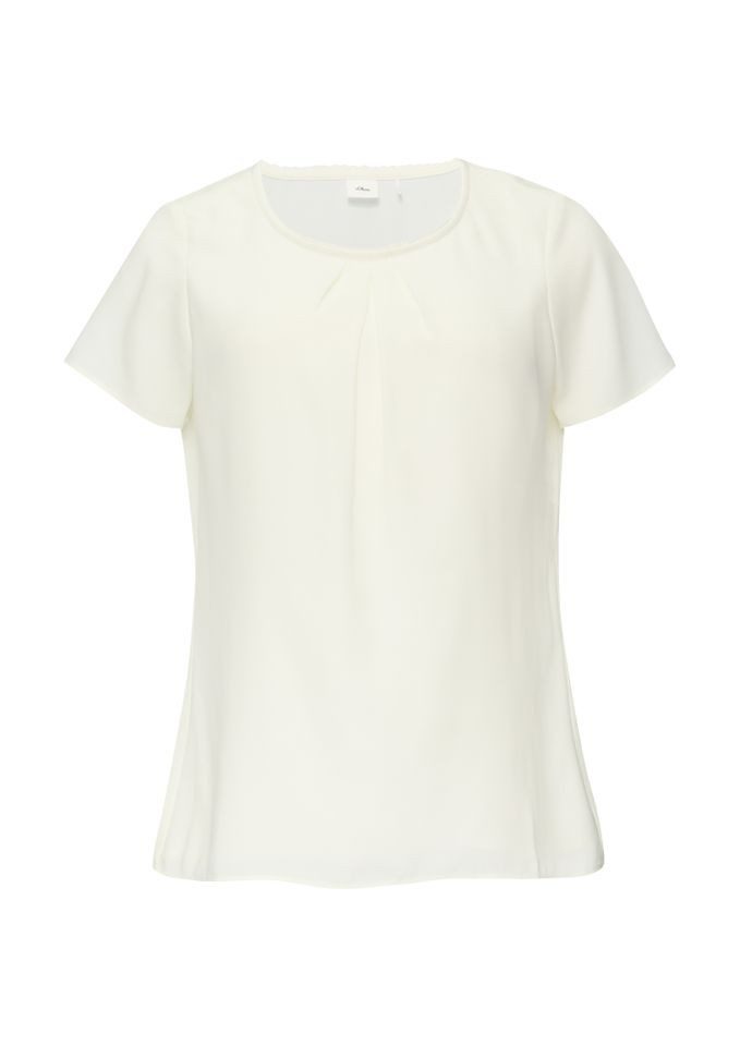 s.Oliver Langarmbluse - Kurzarm Bluse mit Schmuckkante günstig online kaufen
