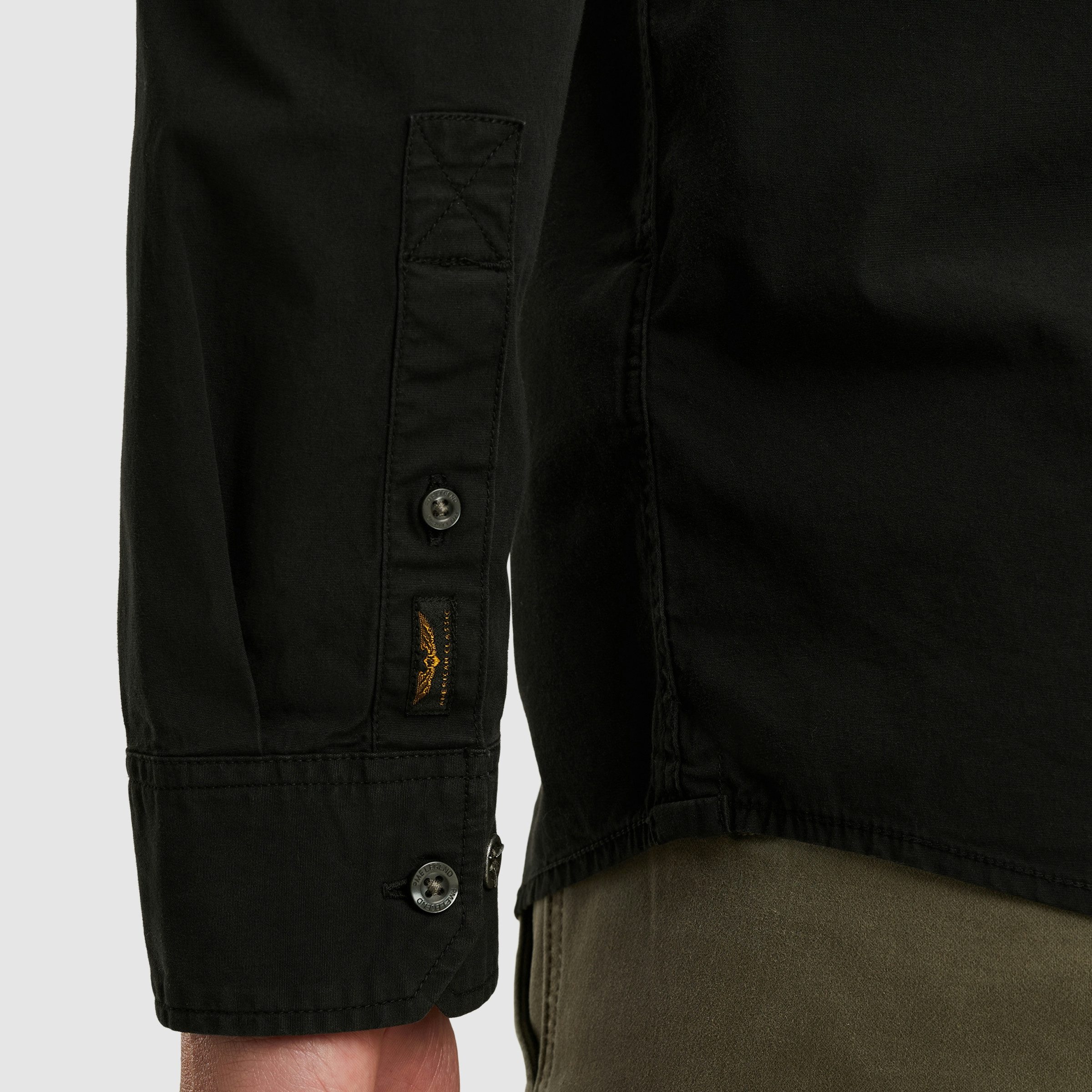 PME LEGEND Langarmhemd mit Logo Stickerei