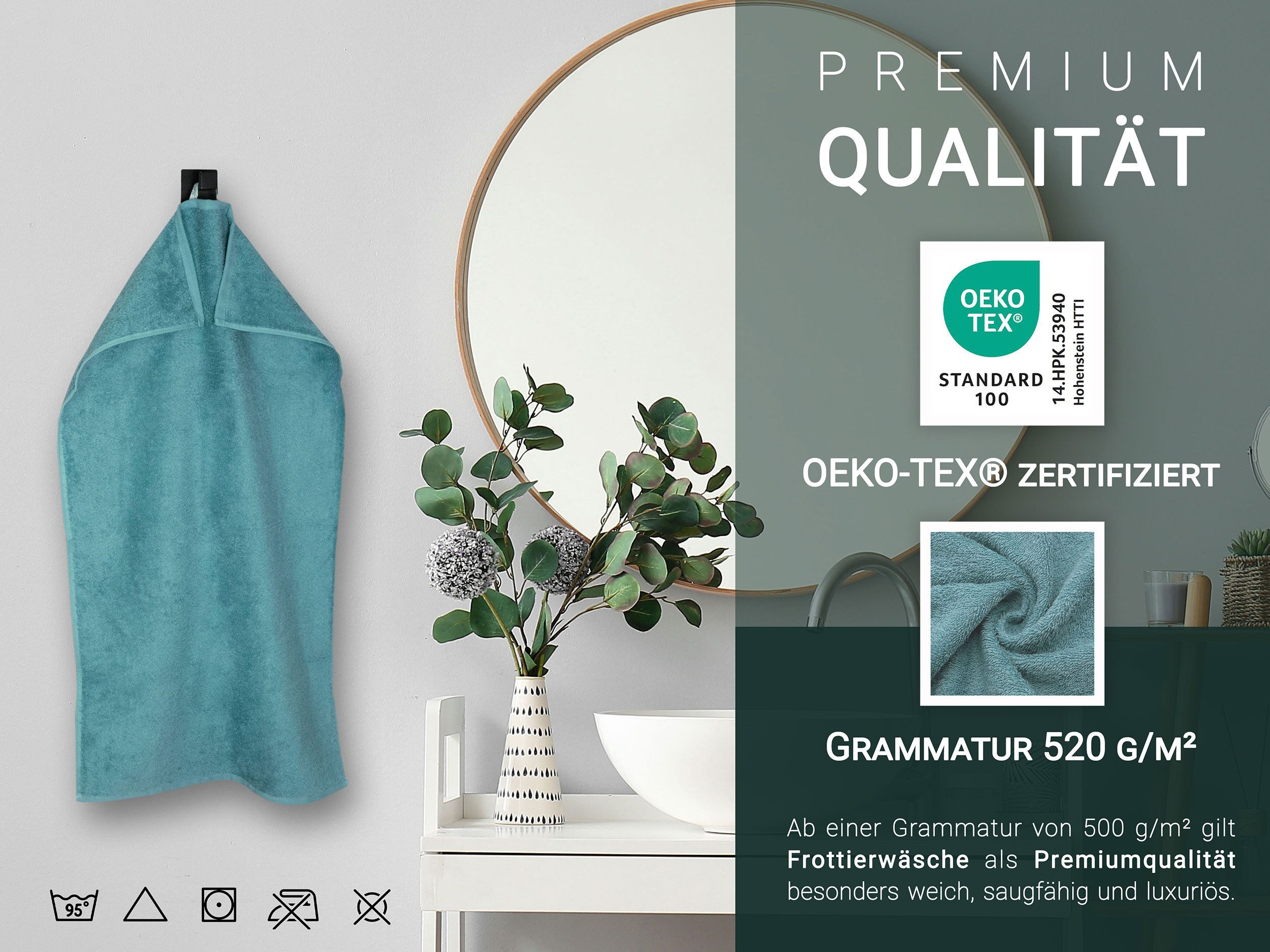 ZOLLNER Handtücher, Walkfrottier (6-St), 50 x 100 cm, 100% Baumwolle, vom H günstig online kaufen