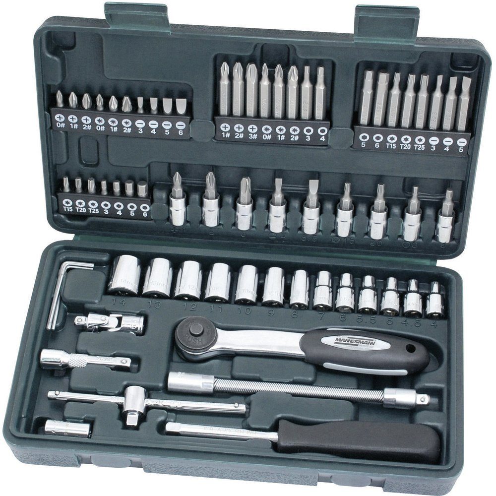 Steckschlüssel Brüder Mannesmann Steckschlüsselsatz metrisch 1/4" (6.3 mm) 65teilig