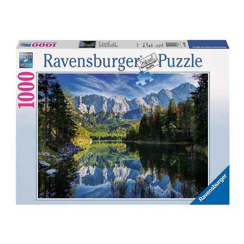 Ravensburger Puzzle Eibsee mit Wettersteingebirge und Zugspitze, 1000 Puzzleteile, Made in Germany, FSC® - schützt Wald - weltweit