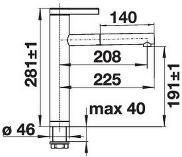 Blanco Küchenarmatur Moderne Armatur in Anthrazit/Chrom mit Zugauslauf - Hochdruck