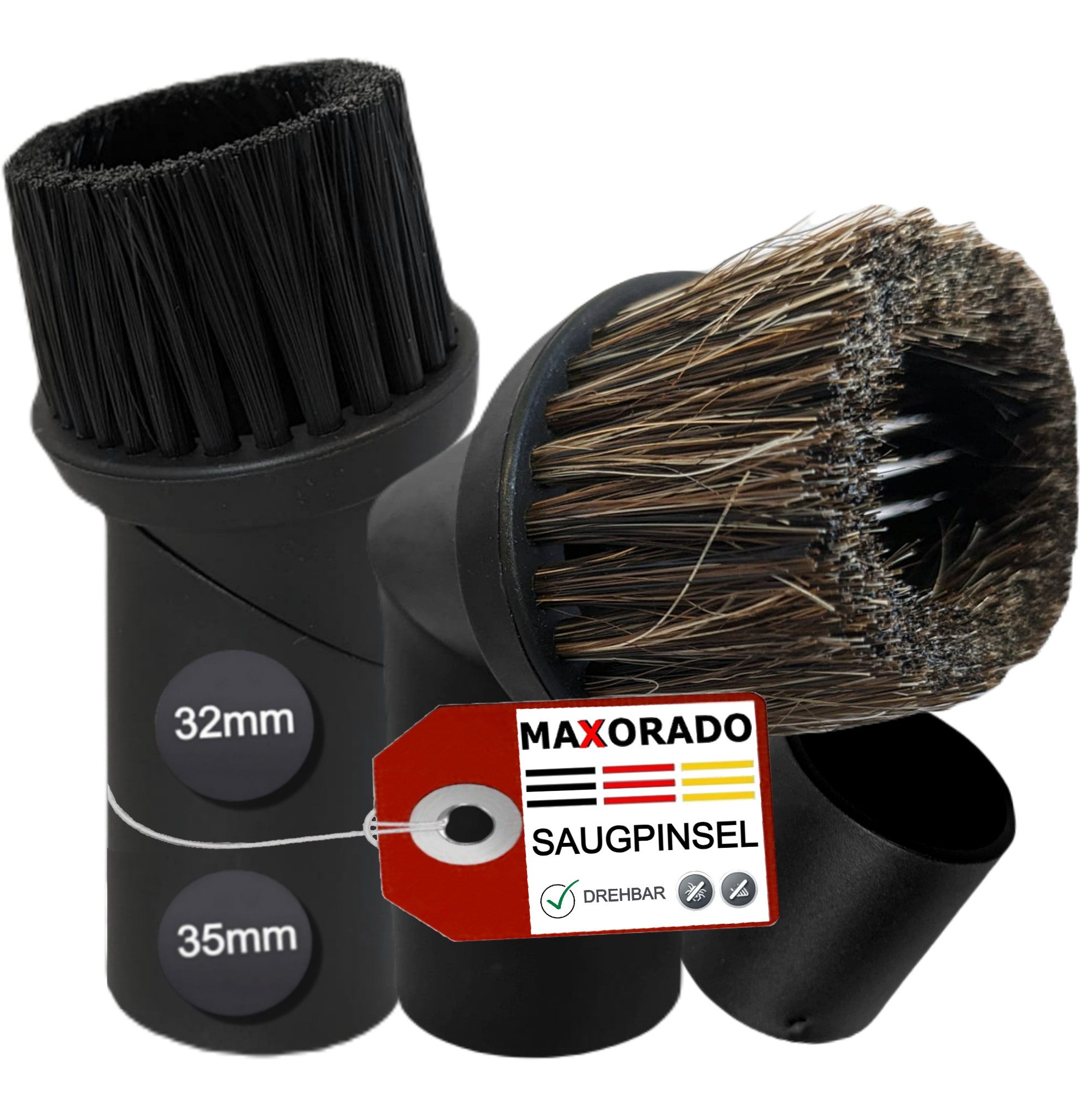Maxorado Möbelpinsel Staubpinsel Set Düse Staubsauger-aufsatz für CLEANmaxx Ersatzteil, Zubehör für Staubsauger, (2-tlg), Für Pet Star 9069 07023 08956 9109 Zubehör Bürsten