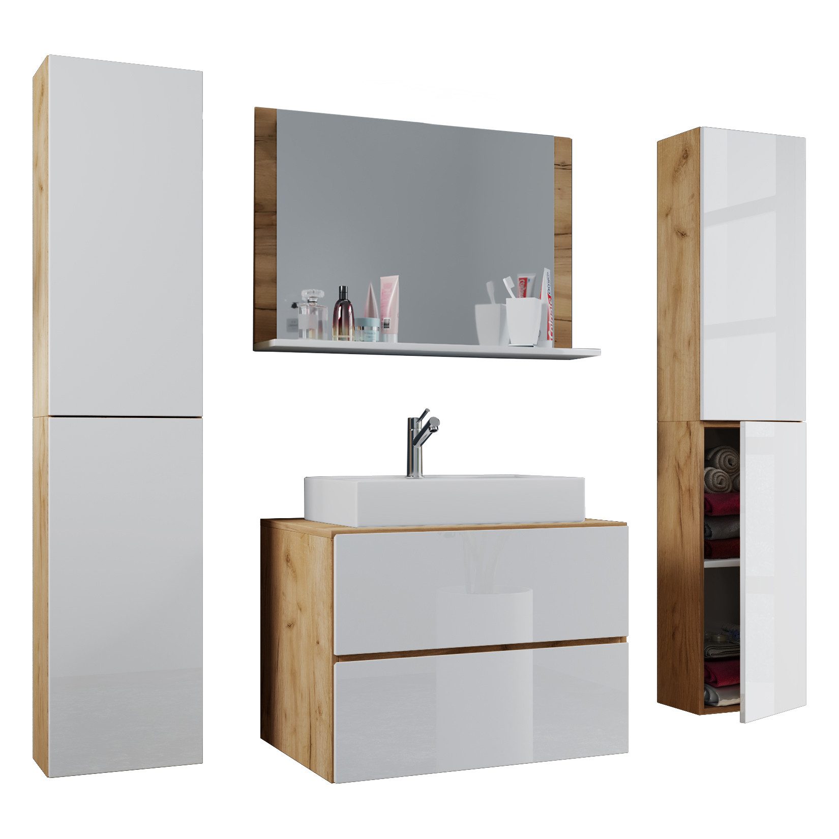 VCM Waschtisch 5-tlg. Waschplatz Waschtisch Lendas XL Schublade (5-St)