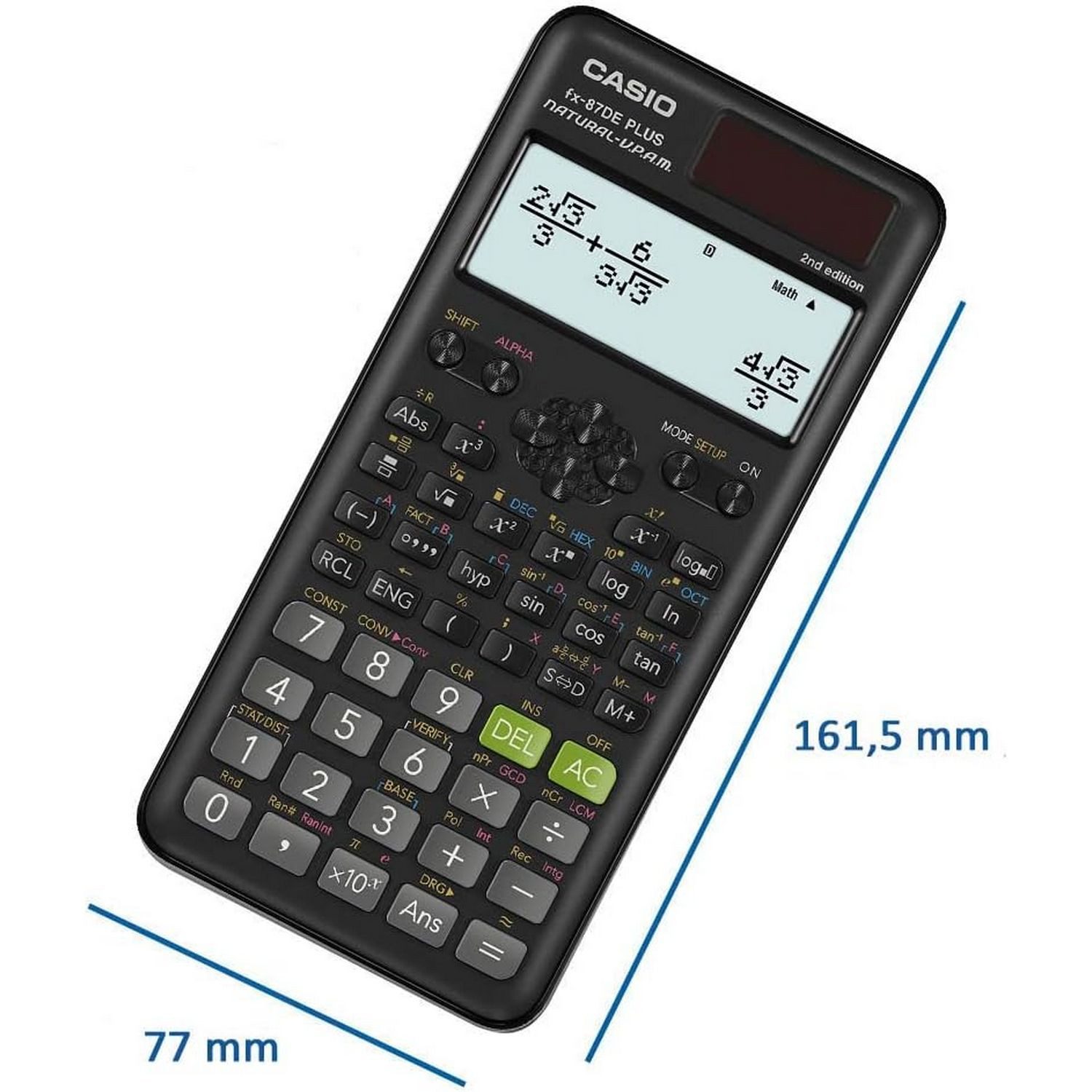 CASIO Taschenrechner CASIO Schulrechner, FX-87 DE PLUS-2 502 Funktionen, Solar/Batterie