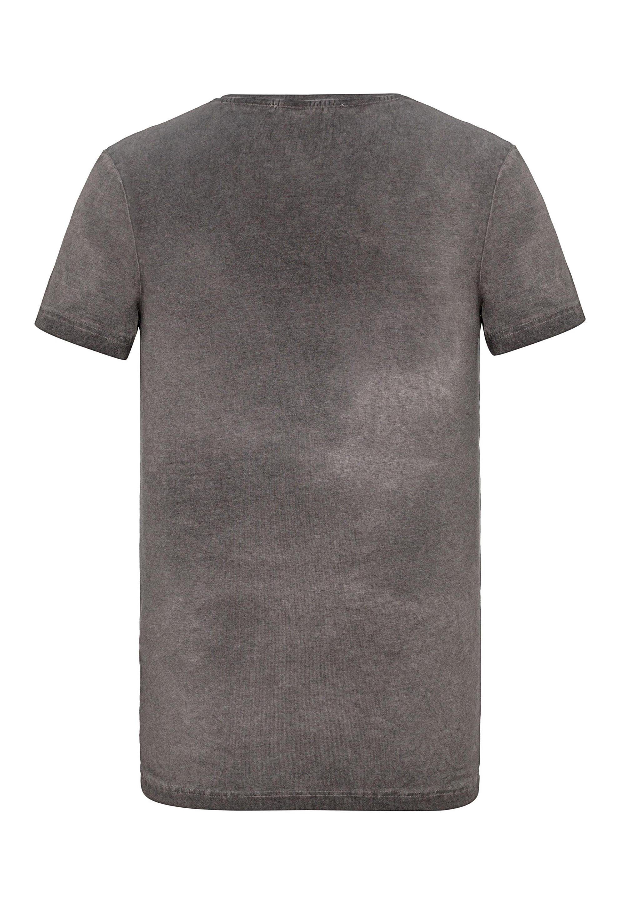 & großem T-Shirt mit Aufdruck Baxx grau Cipo