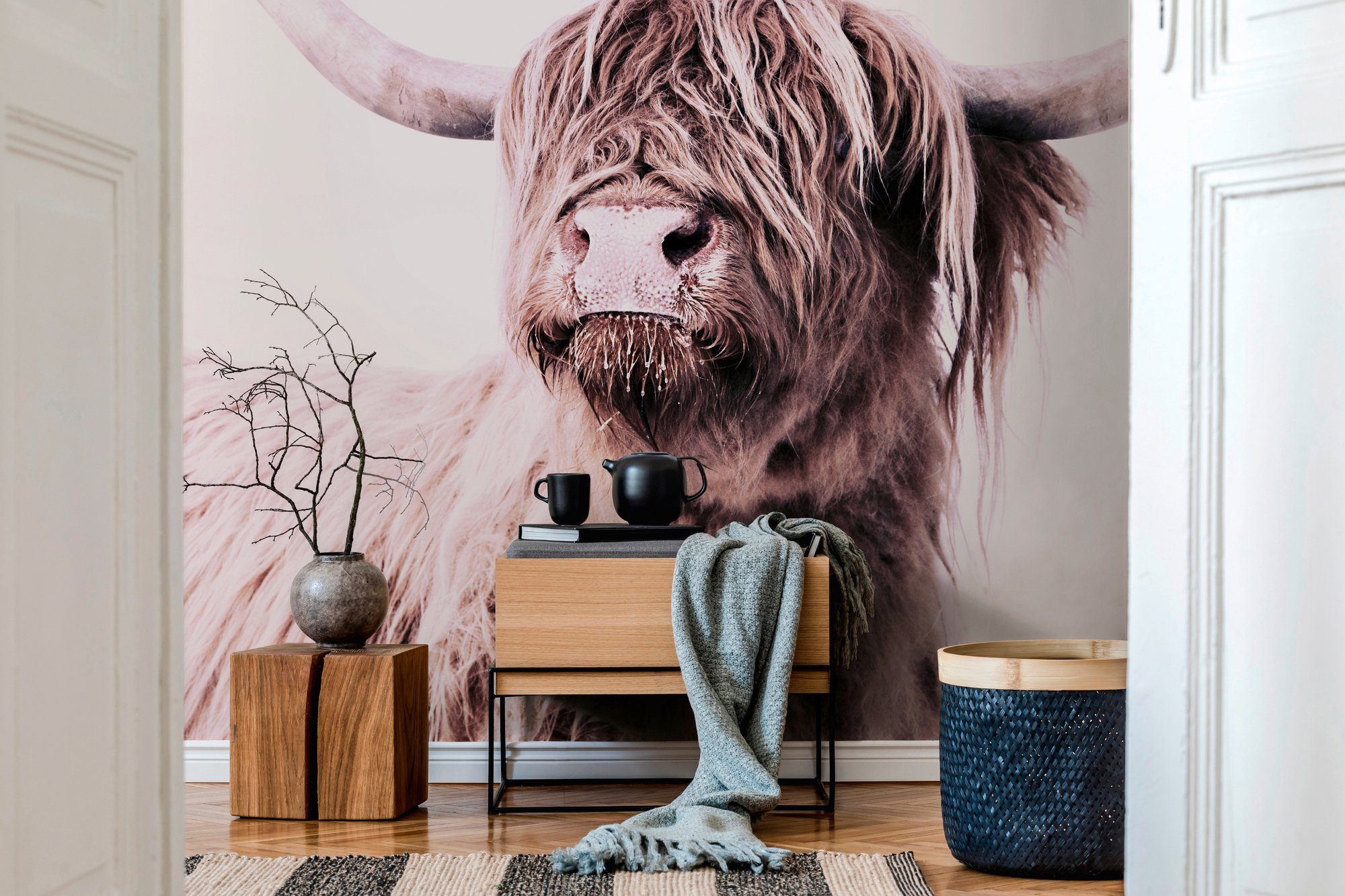 living walls Fototapete ARTist Highland Cattle, (Set, 2 St), Vlies, Wand, Schräge
