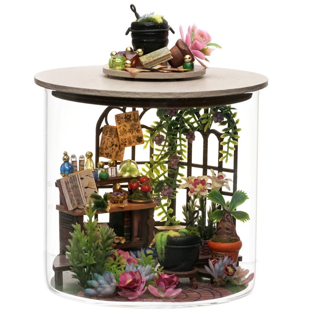 Cute Room 3D пазли Puppenhaus Miniatur DIY hölzernes Zauber Garten, Пазлиteile, DIY Miniatur Modellbausatz zum basteln-Zauberflaschen-Serie