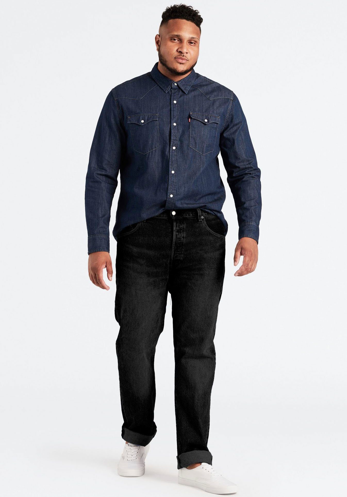 TAPER B&T lässigen Levi's® black denim Tapered-fit-Jeans Plus Look für 502 einen