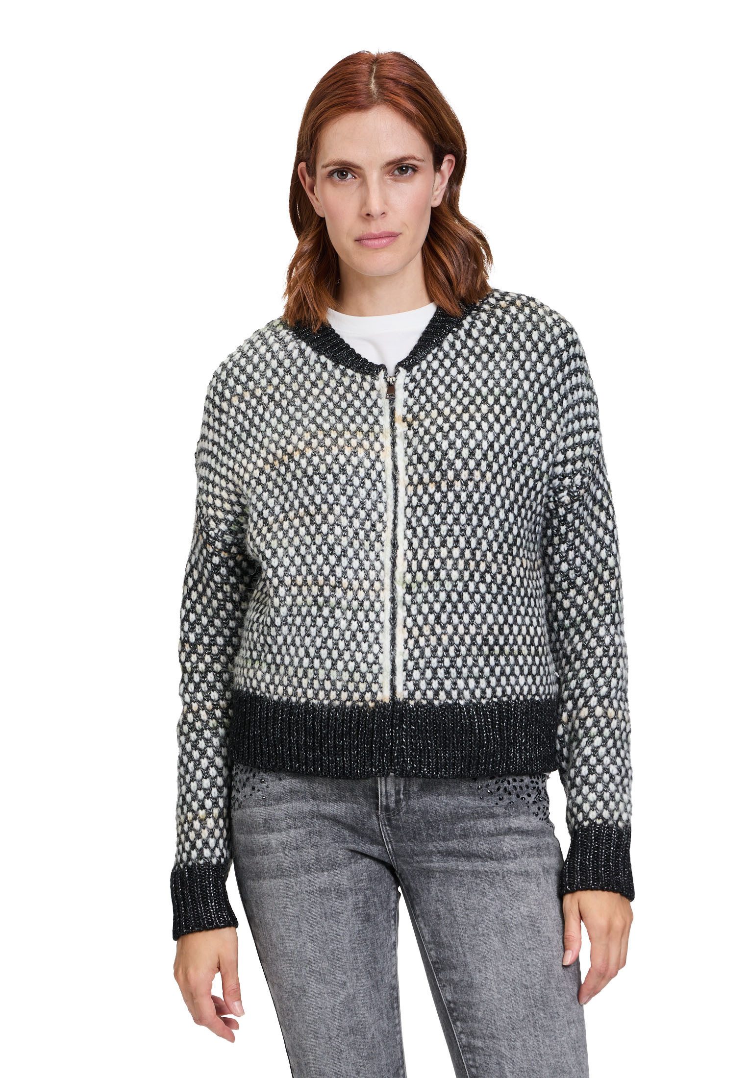 Cartoon Strickjacke Cartoon Damen Strick-Cardigan mit günstig online kaufen