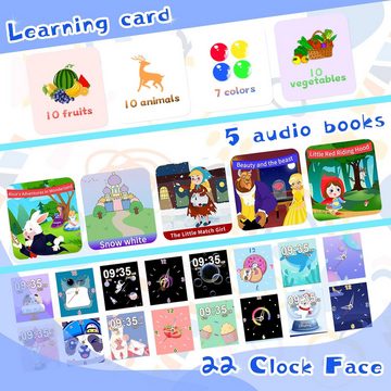 Sepdek für Jungen und Mädchen von 4-12 Jahren Hörbuch Learn Card Smart Smartwatch, Mit Telefonieren Anruffunktion Kamera 19 Spiele Schrittzähler Musik