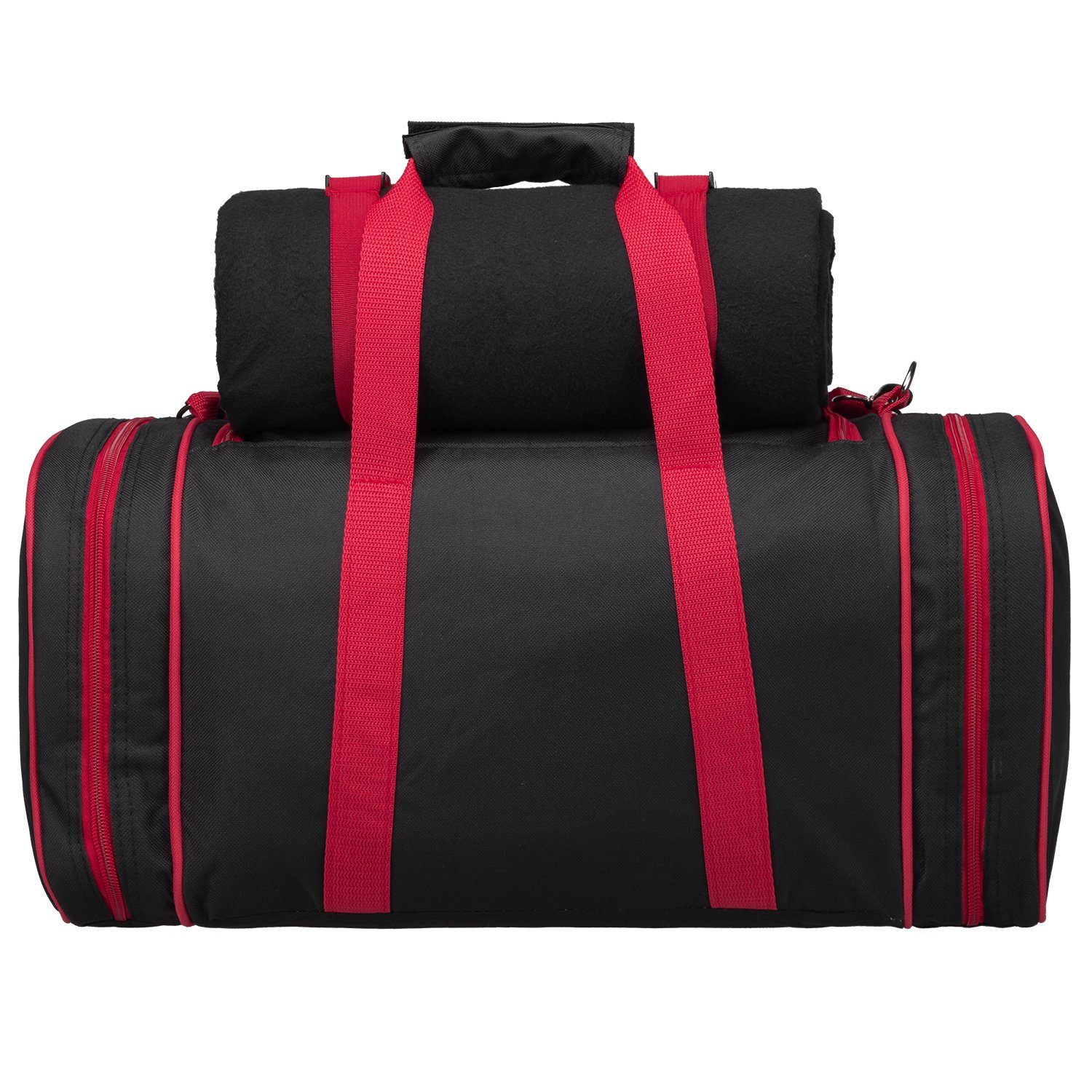 anndora Picknickkorb Kühltasche inkl. Outdoordecke + 20 tlg. Zubehör f. 4 Personen, gepolsterter Tragegurt - zusammenlegbare Outdoordecke – Bild 4 von 5