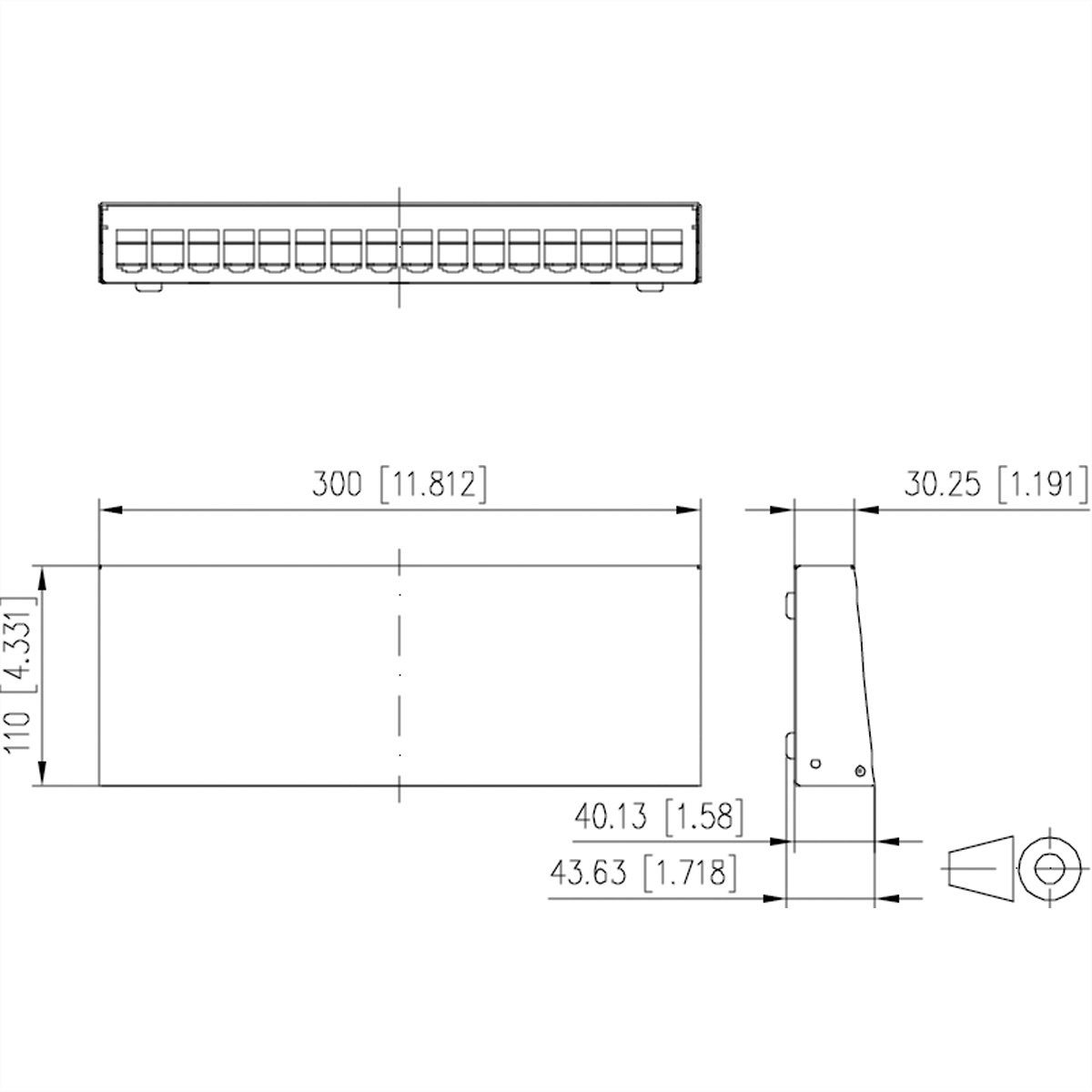 Metz Connect Modul AP-Gehäuse 16 Port reinweiß RAL9010 Netzwerk-Panel (130861-1602-E)