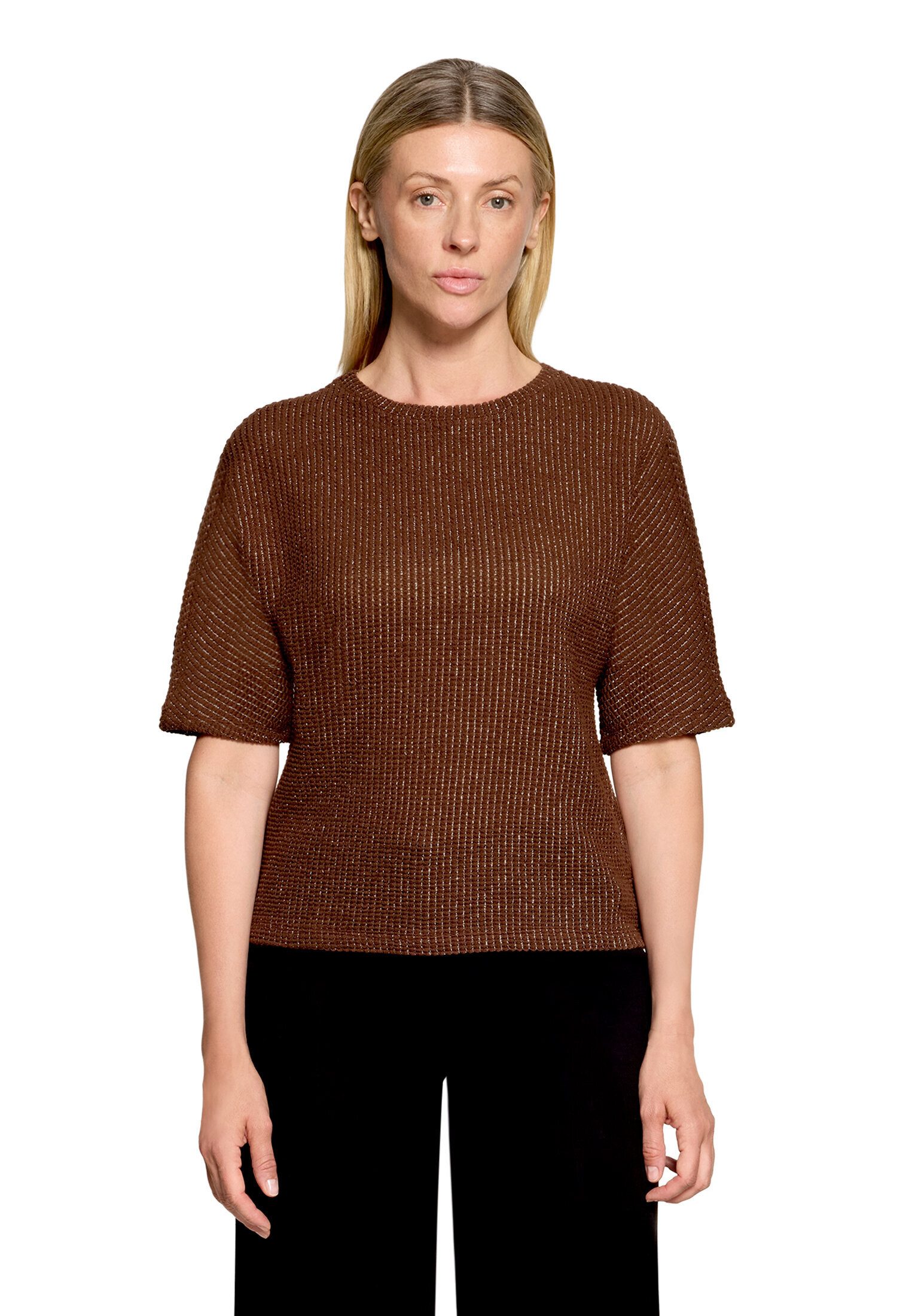 Betty&Co Kurzarmshirt Damen mit Lurexfaden (1-tlg)