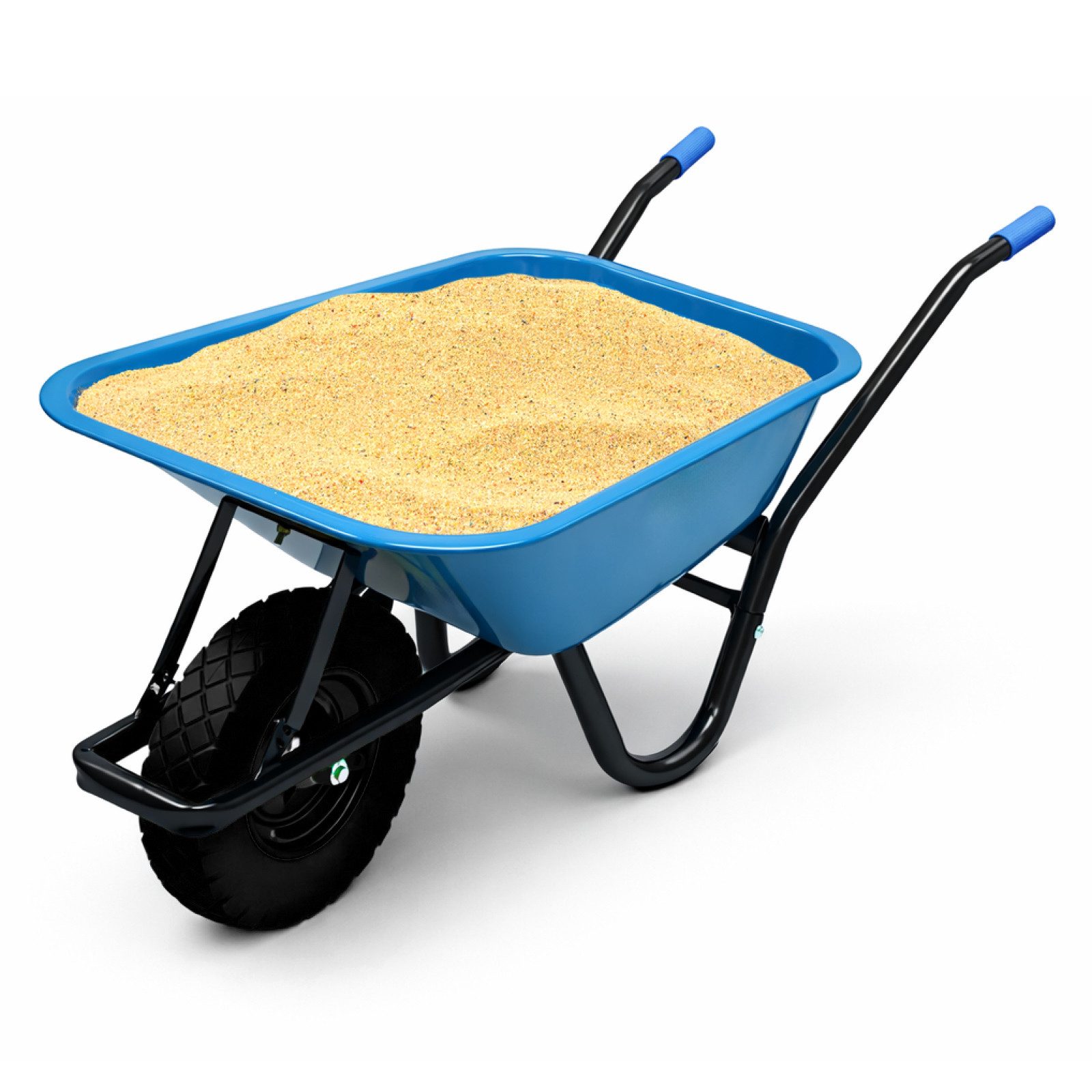 Bituxx Schubkarre Schwarz Mulde Blau mit Luftrad Schwarz, (MS-19518)