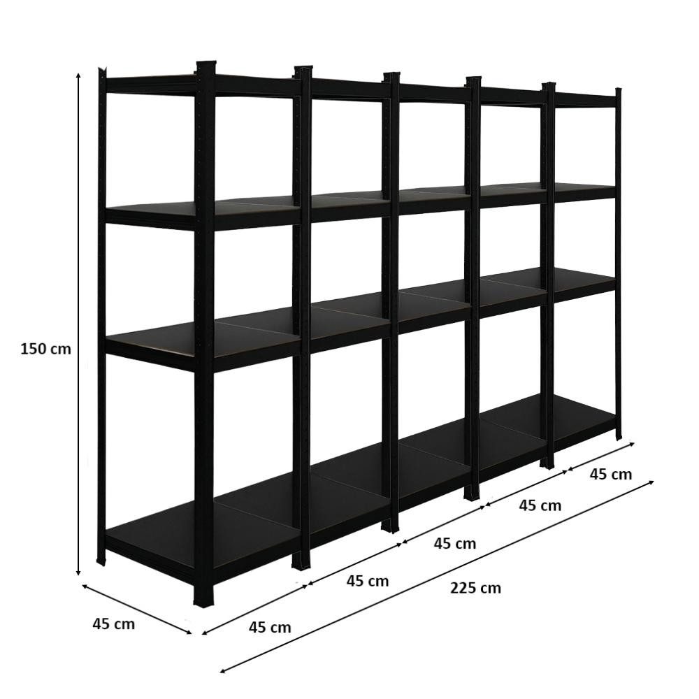 PROREGAL® Schwerlastregal MegaDeal 5x All Black günstig online kaufen