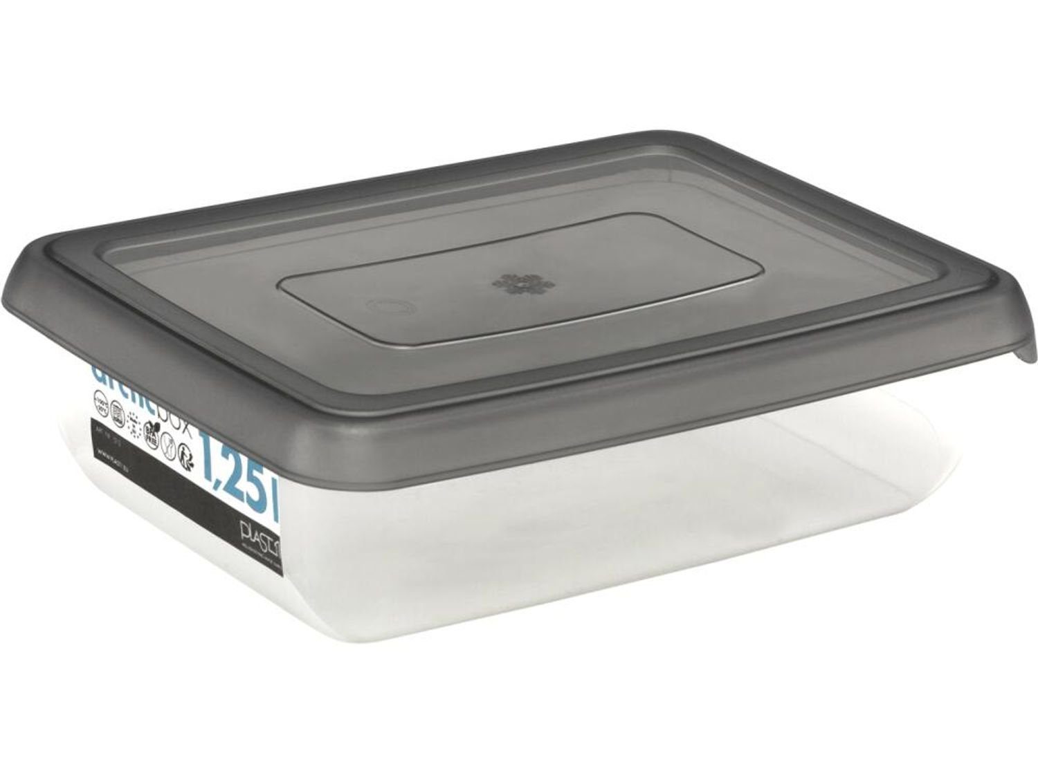 1,25L PLAST1 Aufbewahrungsboxen Vorratsbehält Vorratsdose Box Frischhaltedosen Arctic 10x