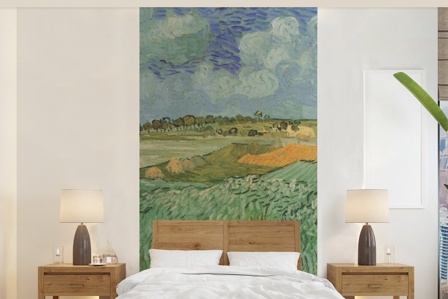 MuchoWow Fototapete In der Nähe von Auvers - Vincent van Gogh, Matt, bedruckt, (2 St), Vliestapete für Wohnzimmer Schlafzimmer Küche, Fototapete