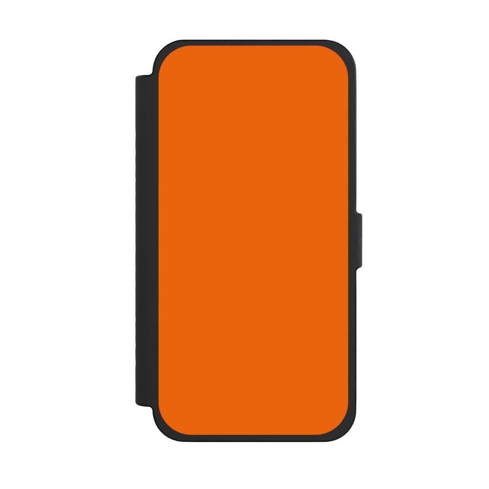 NIVOCASE Handyhülle einfarbig orange Farbe Mandarine, Apple iPhone 15 Pro Max Klapphülle Handyhülle aus Kunst Leder