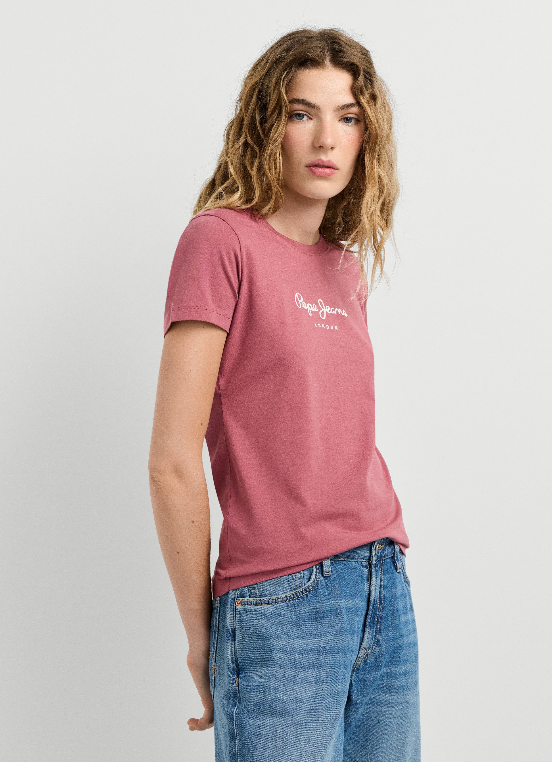Pepe Jeans T-Shirt NEW VIRGINIA mit Logo-Print