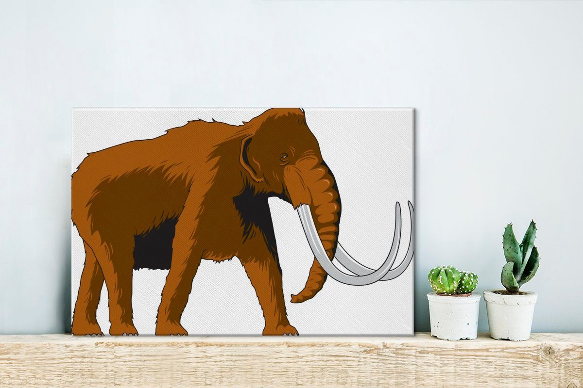 (1 cm 30x20 Aufhängefertig, Leinwandbilder, Mammuts, eines OneMillionCanvasses® Leinwandbild Wandbild Wanddeko, St), Illustration