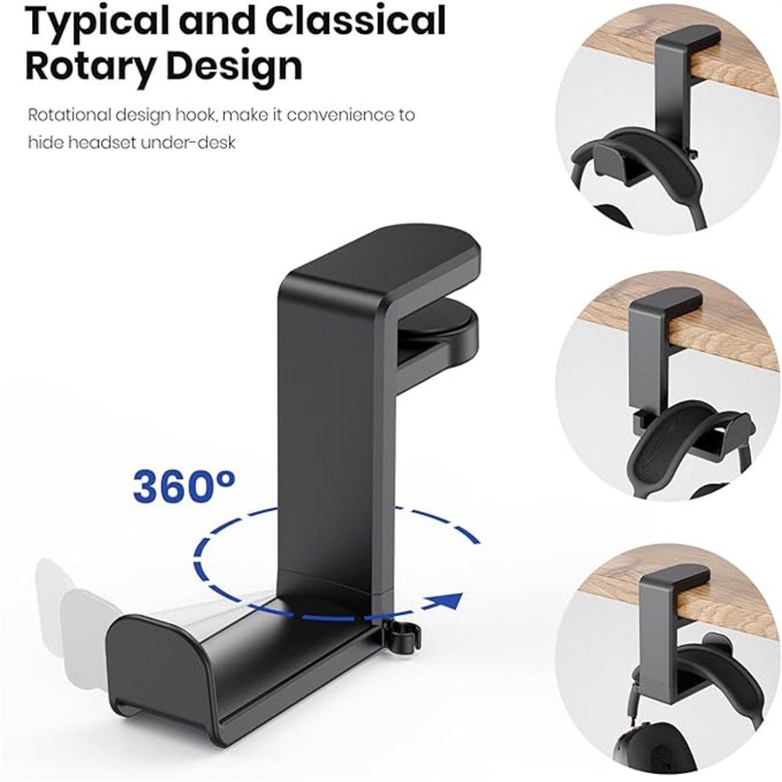 FELIXLEO Kopfhörerständer Gaming Headset Kopfhörer Haken Halter Kopfhörerständer bis 1,65 Zoll, (1-tlg)