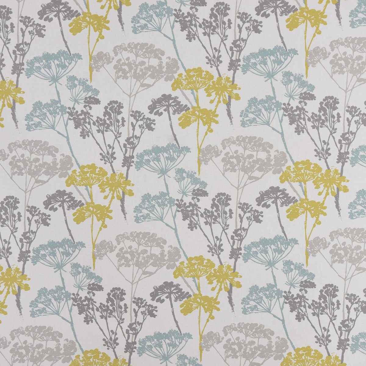 Thumbnail - Stoff Clarke & Clarke DekostoffBlumen Gräser Mineral blau grün grau 138cm
