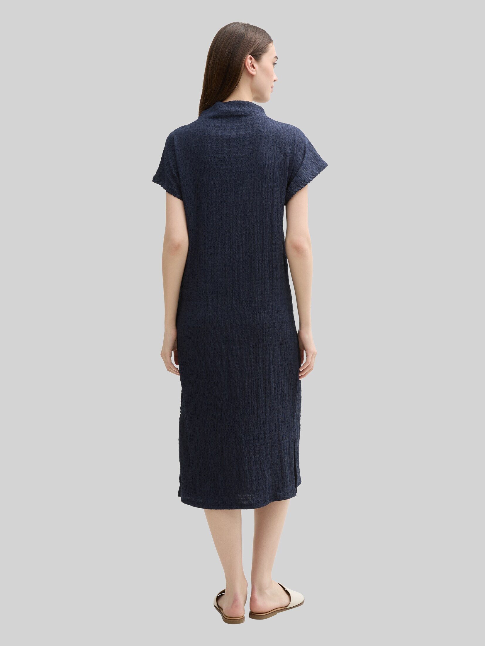 TOM TAILOR Denim Sommerkleid Kleider & Jumpsuits Midi-Kleid mit Stehkragen