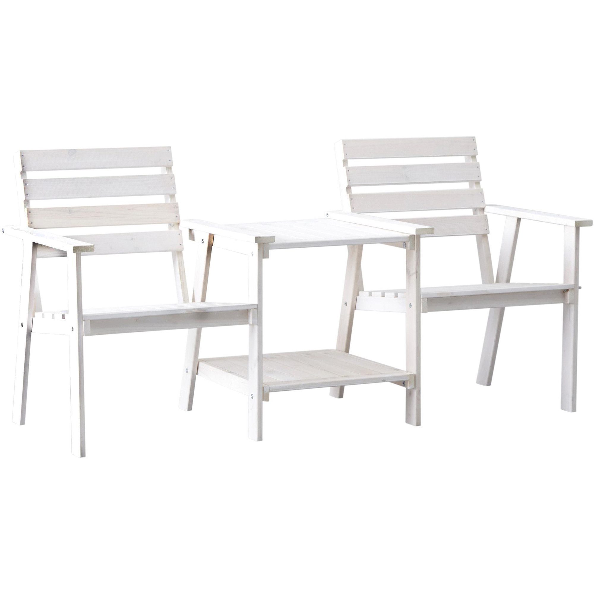 SenS-Line Gartenbank Sensline Gartenbank Romeo Tete a Tete Whitewash 170 cm