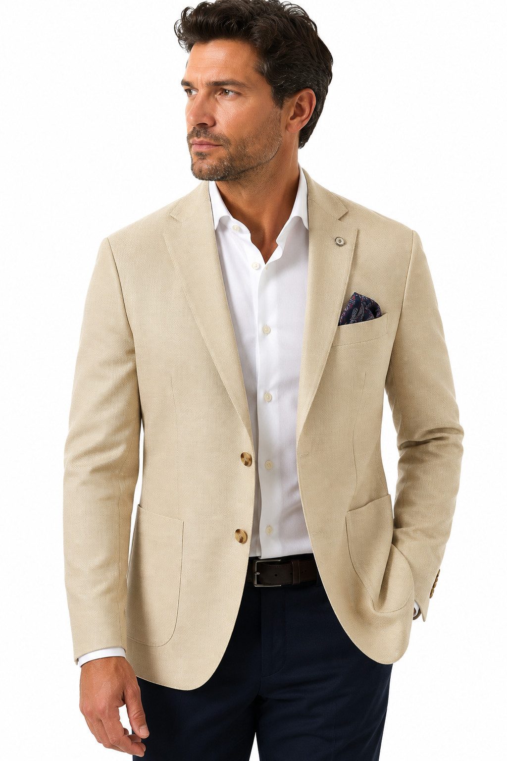 Guild Clothing Sakko Herren Sommer Amalfi Sakko - Slim Fit Leichtes Leinensakko, Halbgefüttert, Atmungsaktiv, Elegantes Freizeit