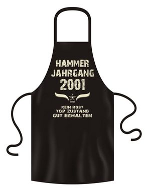 Soreso® Grillschürze Geburtstagsgeschenk für Männer - Frauen Schürze Hammer Jahrgang 2001 Grillschürze Kochschürze, (Geschenkset, Geschenke-Set bestehend aus Grillschürze aus 100% Baumwolle, Urkunde für das Geburtstagskind), Geschenke, Geburtstagsgeschenk, Papa, Mann, Kochschürze, Speiseschürze, Umhängeschürze, Geschenke, Männer