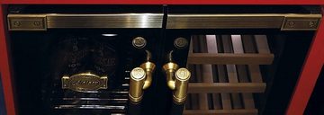 Kaiser Küchengeräte Weinkühlschrank K 64800 AD, für 20 Standardflaschen á 0,75l,Retro Weinkühlschrank, 63 Bierdosen, LED Display, Freistehend/Unterbau,2 Klimazonen,Kühlschrank für Wein und Bier