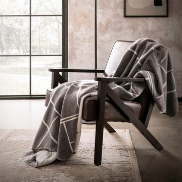 Wohndecke Jacquard Decke bugatti, IBENA, mit abstraktem Gitterdesign