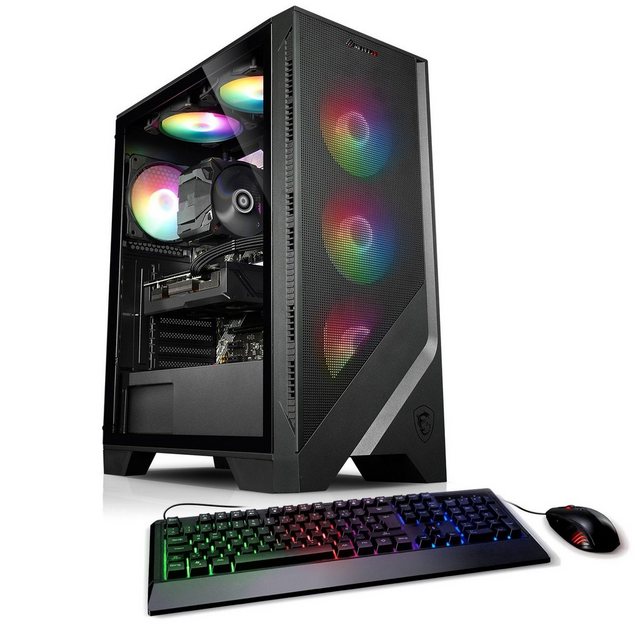 Kiebel Starter PC (AMD Ryzen 5 AMD Ryzen 5 4600G, Radeon Vega, 16 GB RAM, 2000 GB HDD, 500 GB SSD, Luftkühlung, RGB-Beleuchtung)