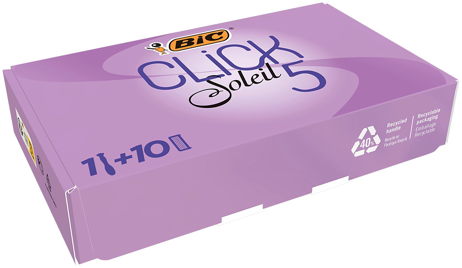 BIC Nassrasierer BIC Click 5 Soleil Женщинамrasierer mit 10 Wechselklingen, 10-tlg.