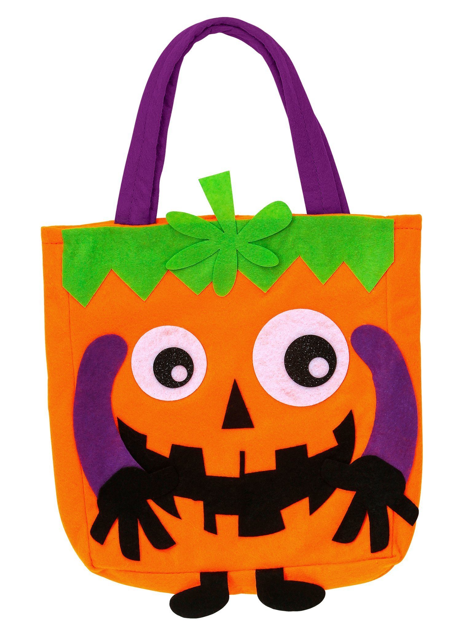 Widdmann Shopper Halloween Kinder Tasche- Beutel Crazy Kürbis, Halloweentasche für alle Deine Süßigkeiten!