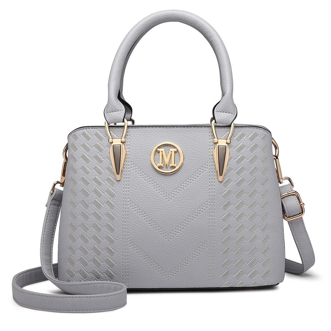 Handtasche Mittelgroße Damen Henkeltasche, Lychee Muster, Strickprozess, Elegant