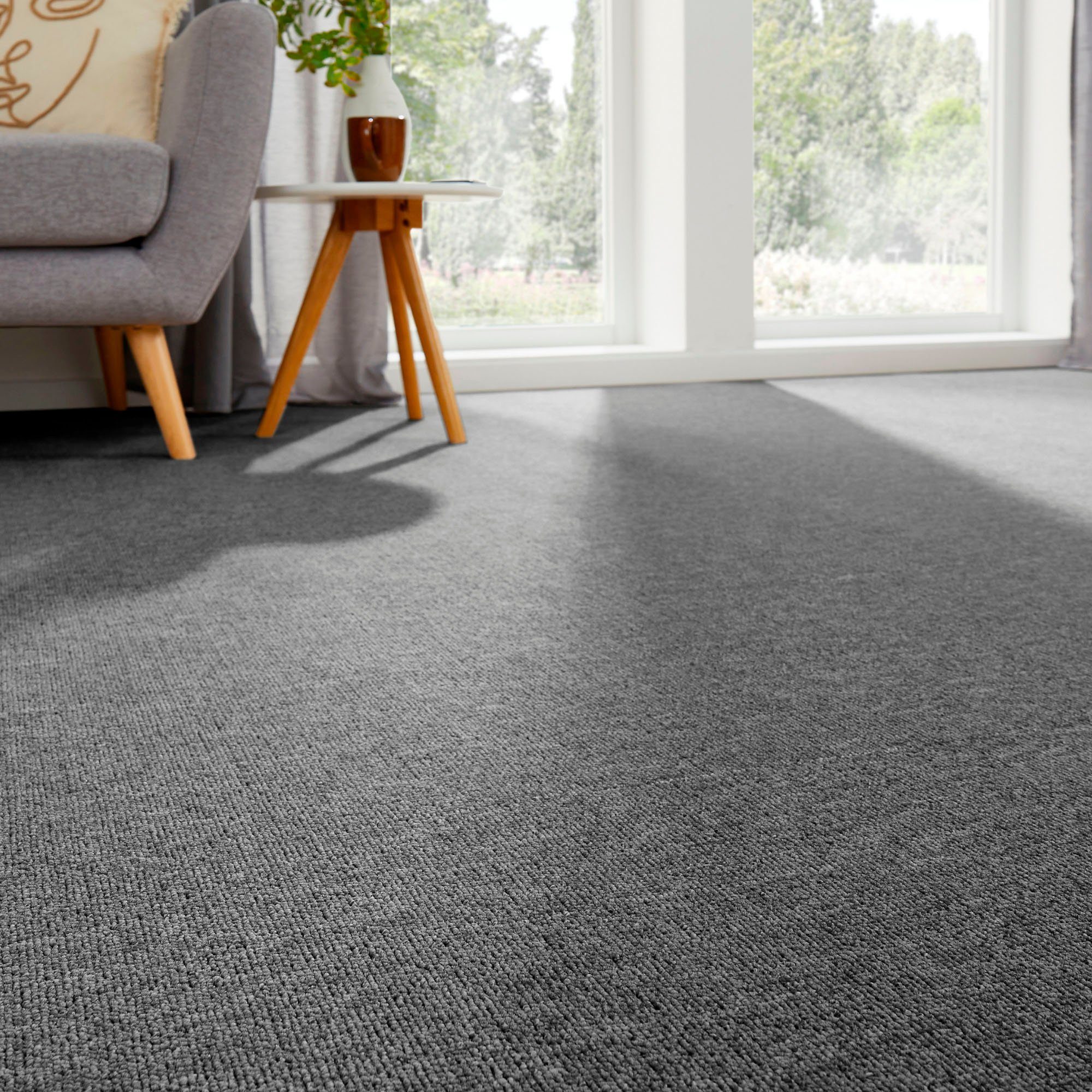 Andiamo Teppichboden Bob, Feinschlinge, Gesamthöhe 4,5 mm, Luxusklasse LC1, rechteckig, meliert, Breite 200, 400 oder 500 cm, strapazierfähig & pflegeleicht