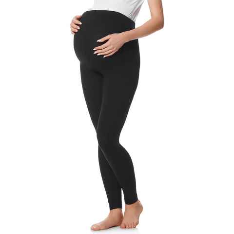 Be Mammy Umstandsleggings Lang Damen Umstandshose bequem BE20-230 (1-tlg) aus Baumwolle, elastischer Bund