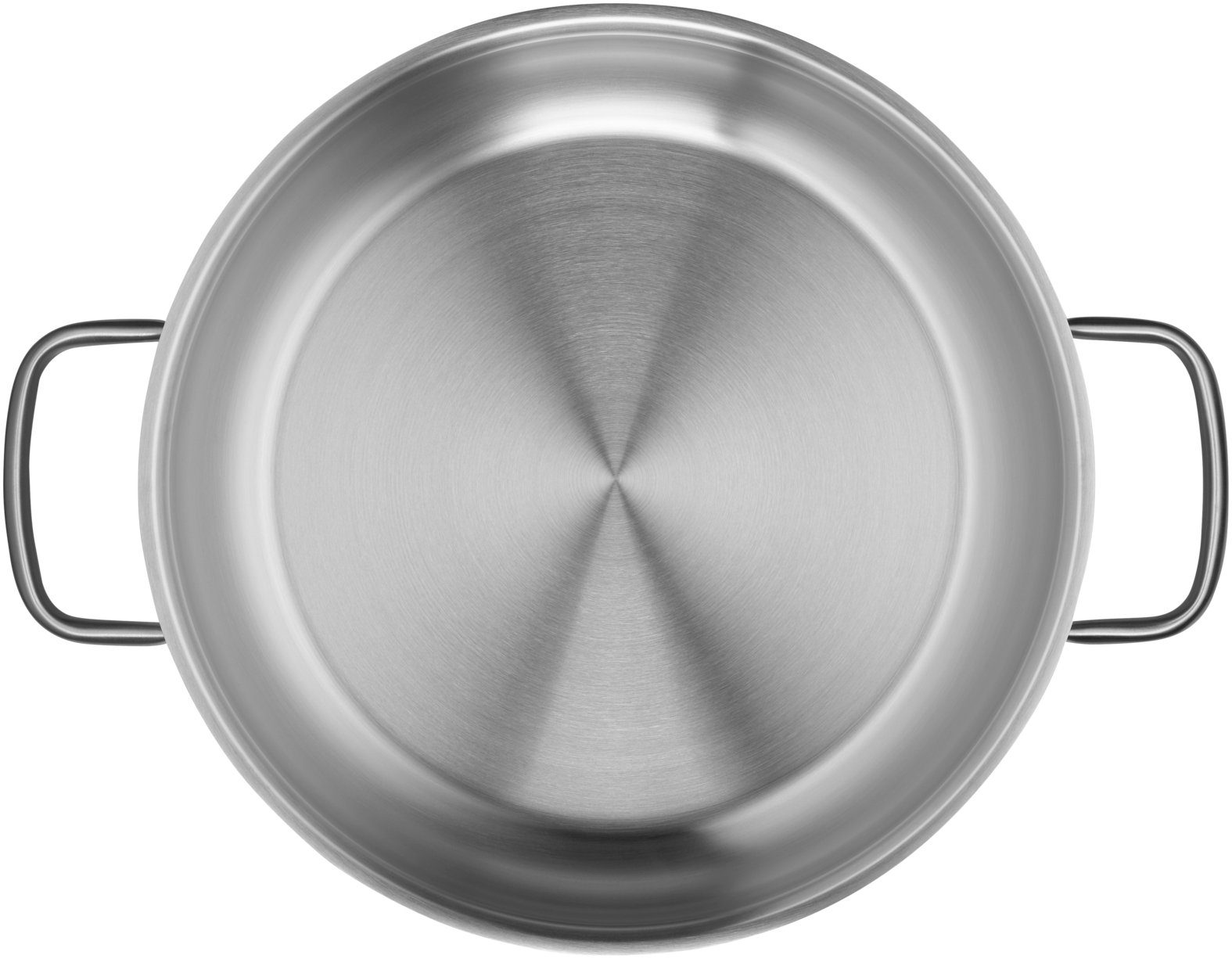 WMF Bratpfanne Gourmet Plus Servierpfanne 28 cm, Cromargan® Edelstahl rostfrei 18/10 (1-tlg., 1x Servierpfanne unbeschichtet 28 cm), - optimal für Herdplatten mit Ø 22 cm