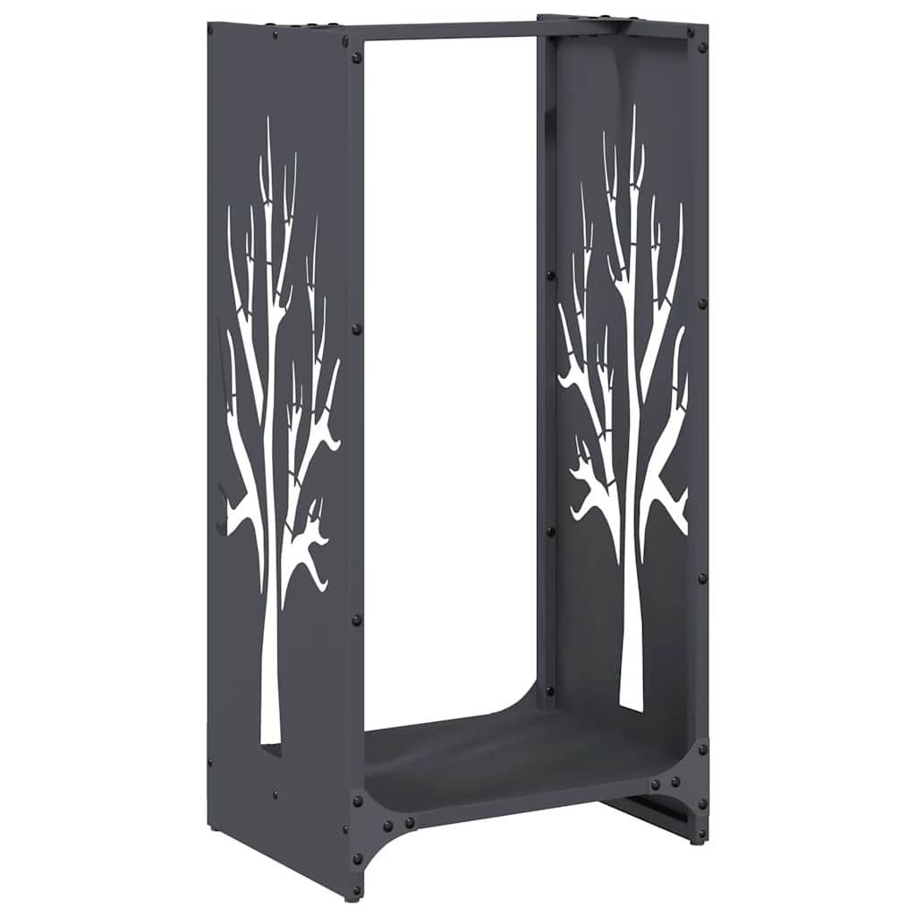 vidaXL Kaminholzregal Brennholzregal Anthrazit 40x30x80 cm Kaltgewalzter Stahl