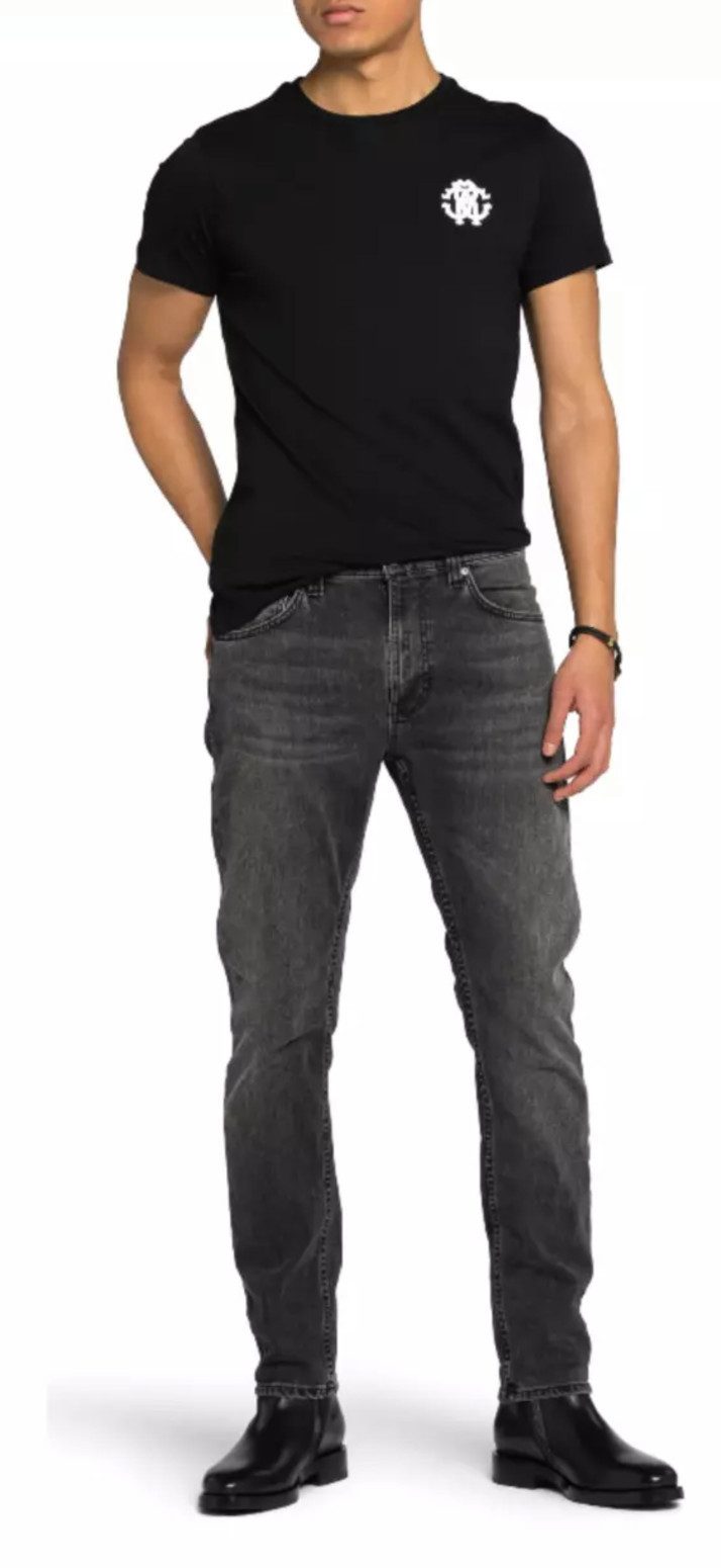 roberto cavalli T-Shirt Firenze Tiger Logo Print Slim Fit RC-Monogramm und Tiger-Print auf der Brust