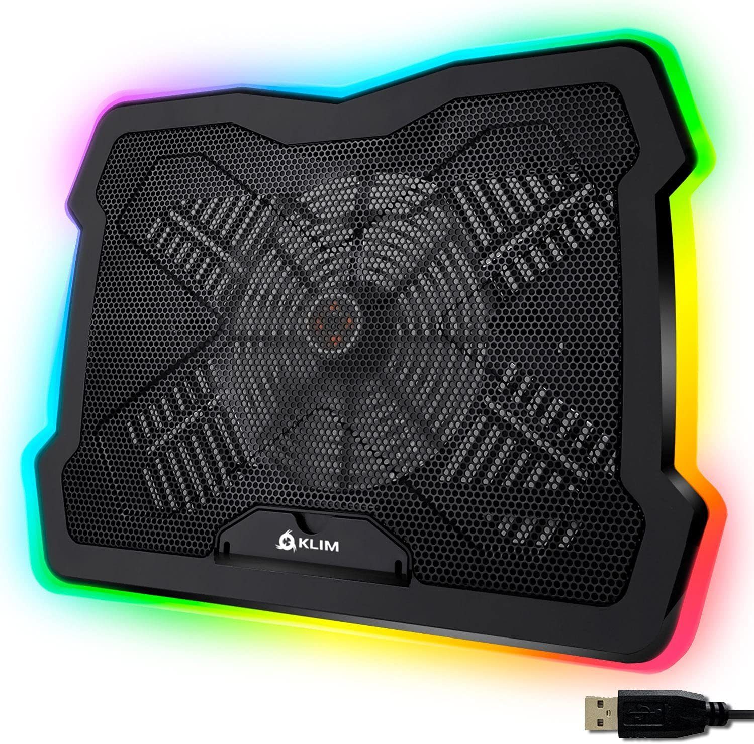 KLIM Кулер для ноутбука Ultimate, Laptop Kühler mit RGB Beleuchtung, für 11 bis 17 Zoll Laptops