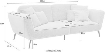 set one by Musterring Big-Sofa SO 4500, Füße in zwei Farben, wahlweise mit Kopftütze, Breite 260cm